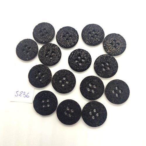 15 boutons en résine noir - 18mm - tr5236