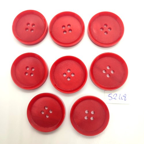 8 boutons en résine rouge - 27mm - tr5248
