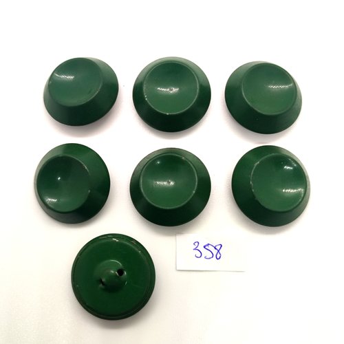 7 boutons en métal vert - 22/23mm - 358