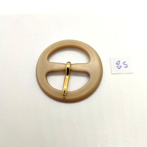 1 boucle de ceinture en résine beige - 37mm