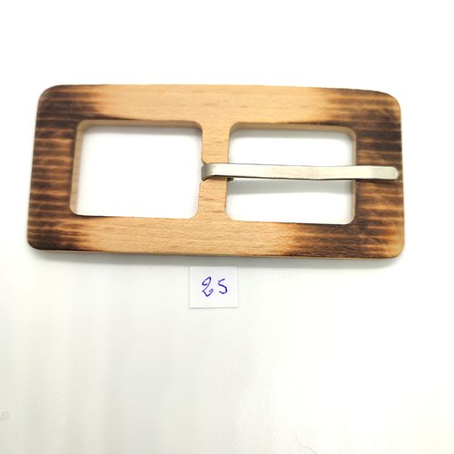 1 boucle de ceinture en bois marron - 43x96mm