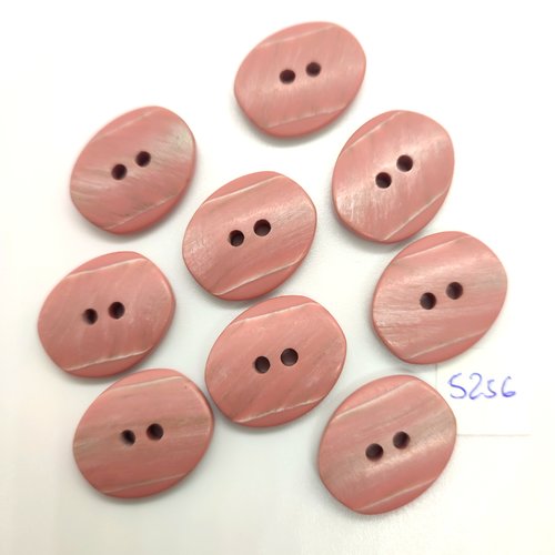 9 boutons en résine rose - 19x23mm - tr5256
