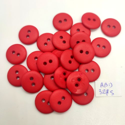 24 boutons en résine rouge - 15mm - abd3275