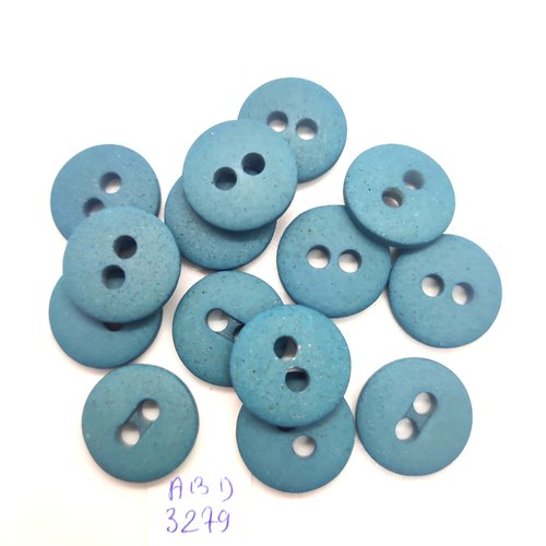 14 boutons en résine bleu / vert - 18mm - abd3279