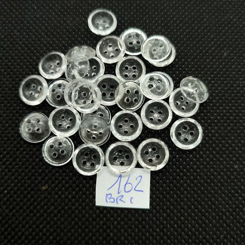 30 boutons en résine transparent - 9mm - bri162