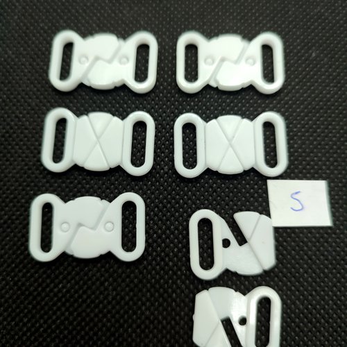 6 attaches en résine blanc - fermé 16x27mm - 5