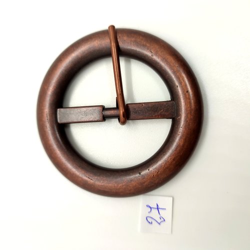 1 boucle de ceinture en résine marron - 61mm