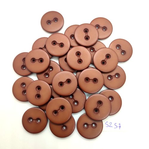 28 boutons en résine marron - 18mm - tr5257