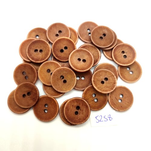 31 boutons en résine marron - 18mm - tr5258