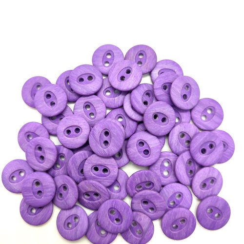 50 boutons en résine violet - 11mm - tr5260