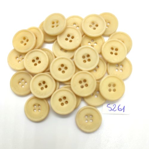 30 boutons en résine beige - 15mm - tr5261