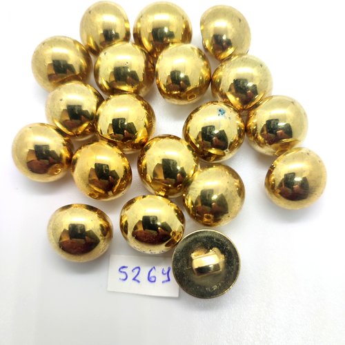 19 boutons en résine doré - 15mm - tr5269