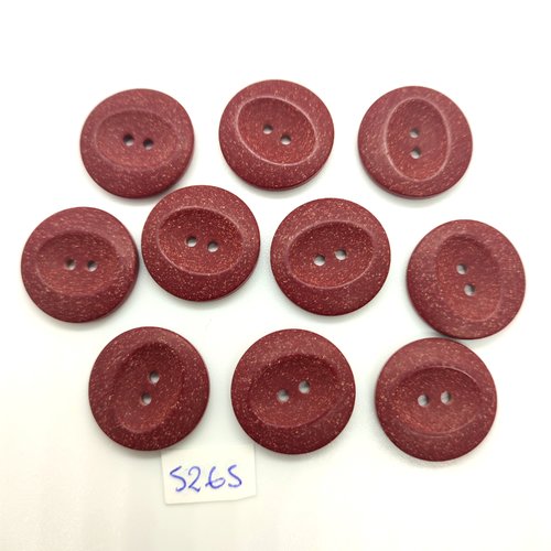 10 boutons en résine bordeaux - 22mm - tr5265