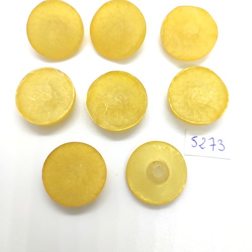8 boutons en résine jaune - 22mm - tr5273