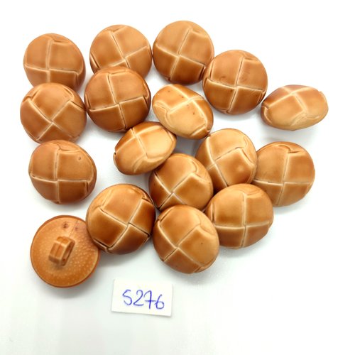 17 boutons en résine marron clair - 18mm - tr5276