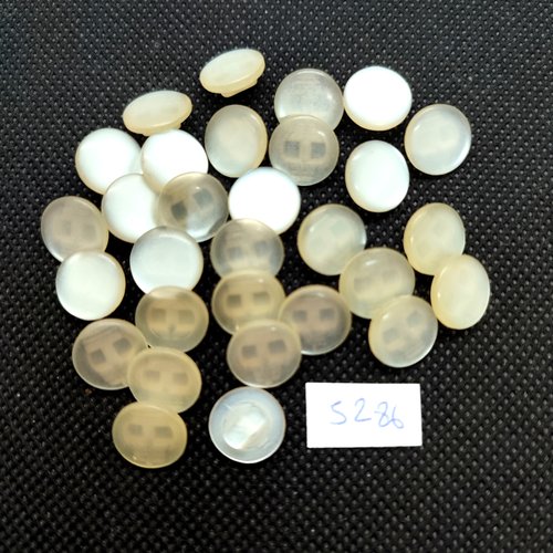 30 boutons en résine jaune très clair - 11mm - tr5286