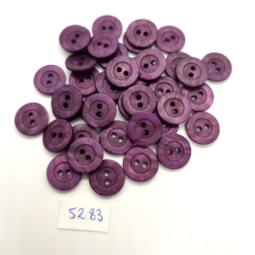39 boutons en résine violet - 13mm - tr5283