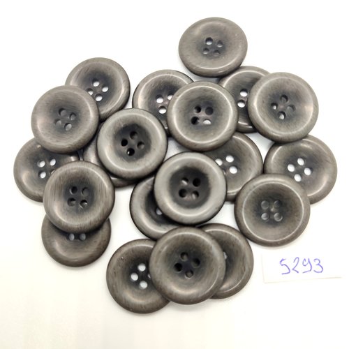 20 boutons en résine gris - 20mm - tr5293