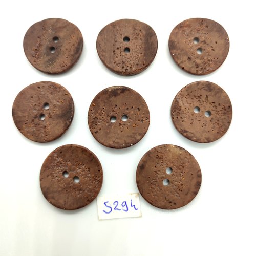 8 boutons en résine marron - 23mm - tr5294