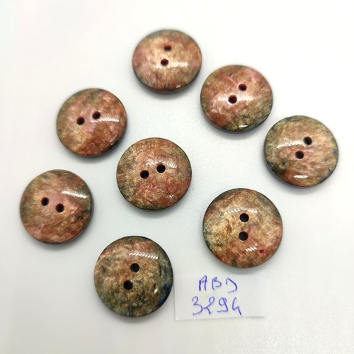 8 boutons en résine multicolore - 18mm - abd3294