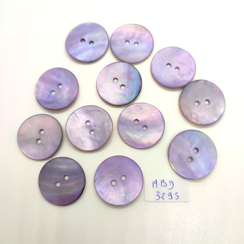12 boutons en nacre lilas - 20mm - abd3295