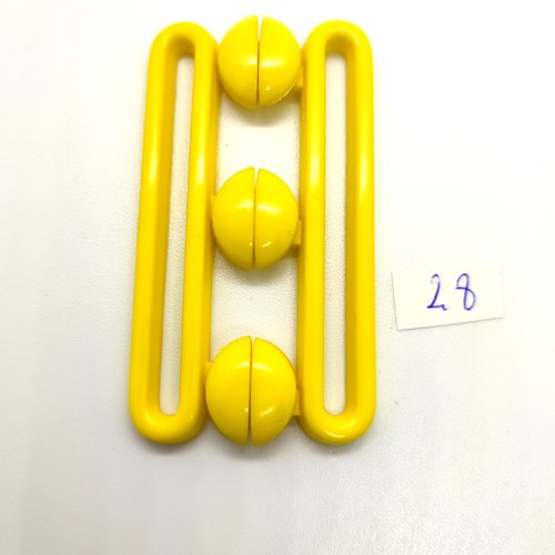 1 boucle de ceinture coulissante en résine jaune - fermé 36x66mm
