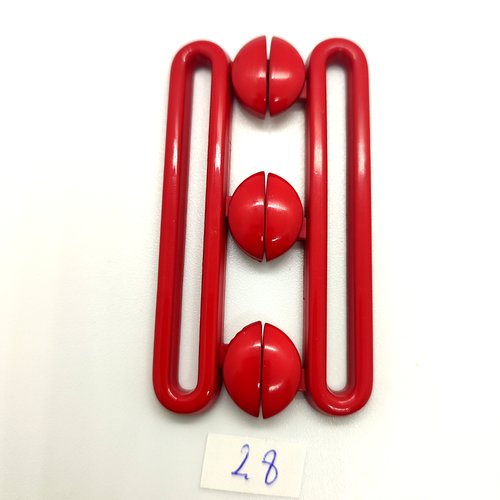 1 boucle de ceinture coulissante en résine rouge - fermé 36x66mm