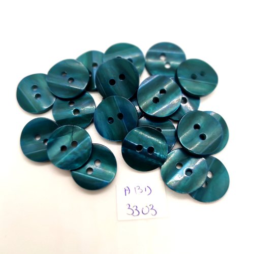 21 boutons en résine vert - 15mm - abd3303
