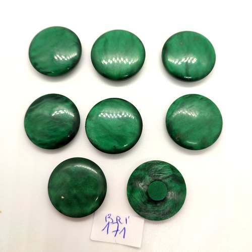 8 boutons en résine vert - 22mm - bri171