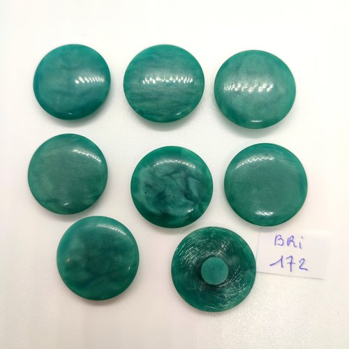 8 boutons en résine vert - 22mm - bri172