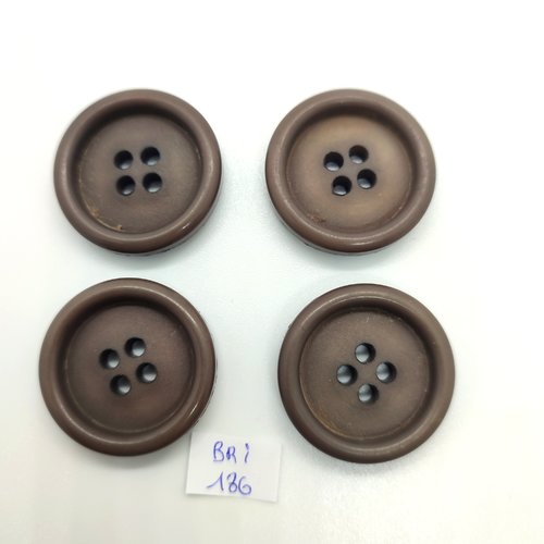 4 boutons en résine taupe - 18mm - bri186