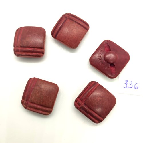 5 boutons en résine vieux rose - vintage - 20x20mm - 396