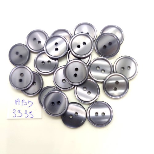 22 boutons en résine bleu / gris - 13mm - abd3335