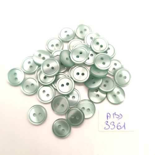 38 boutons en résine bleu clair - 10mm - abd3361