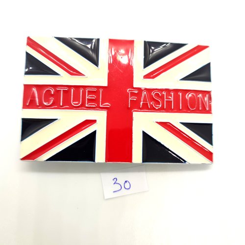 1 boucle de ceinture en métal bleu blanc et rouge - 47x72mm