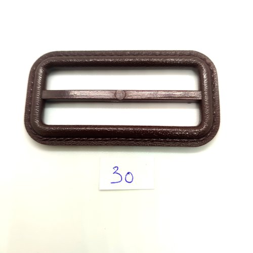 1 boucle de ceinture coulissante résine marron - 32x64mm