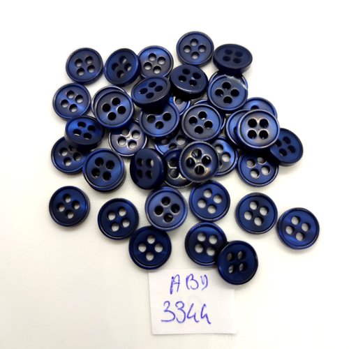 40 boutons en résine bleu foncé - 9mm - abd3344