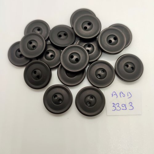 17 boutons en résine noir - 15mm - abd3393