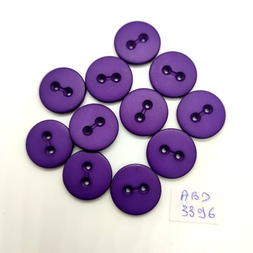 11 boutons en résine violet - 18mm - abd3396