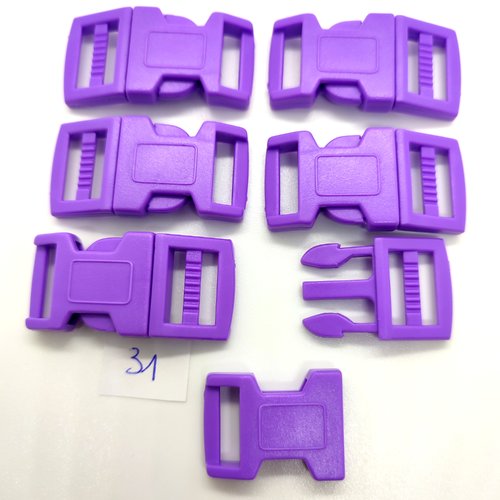 6 attaches en résine lilas - fermé 21x43mm