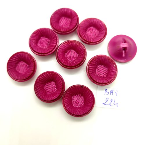 9 boutons en résine violet - 17mm - bri224