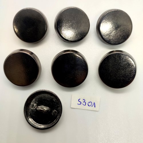 7 boutons en métal argenté - 23mm - tr5301