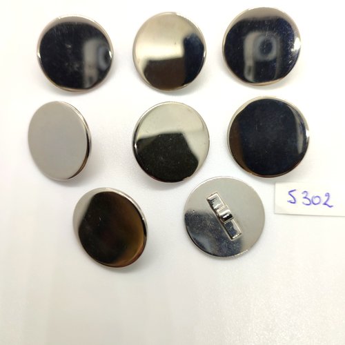 8 boutons en métal argenté - 20mm - tr5303