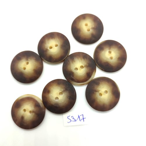 8 boutons en résine marron et beige - 23mm - tr5317