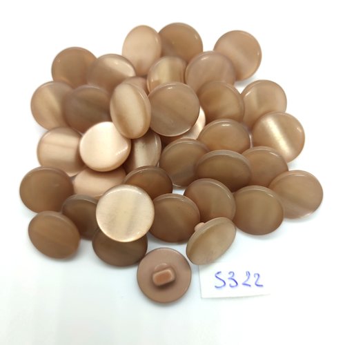 56 boutons en résine marron clair - 14mm - tr5322