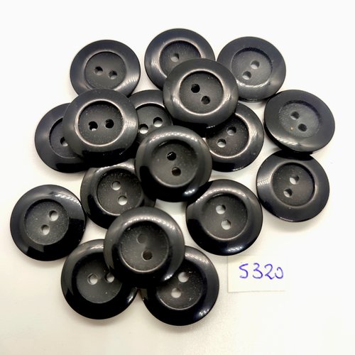 17 boutons en résine noir - 18mm - tr5320