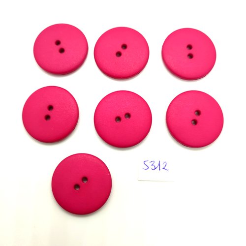 7 boutons en résine fuchsia - 23mm - tr5312