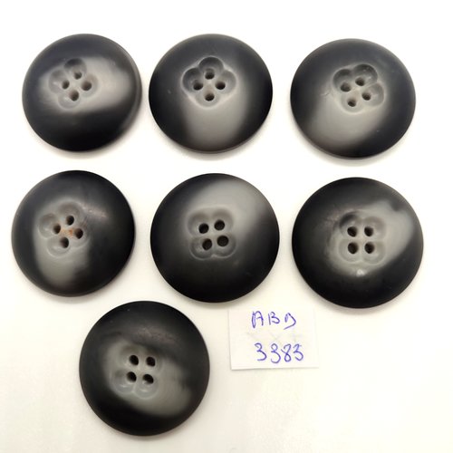 7 boutons en résine gris dégradé - 28mm - abd3383