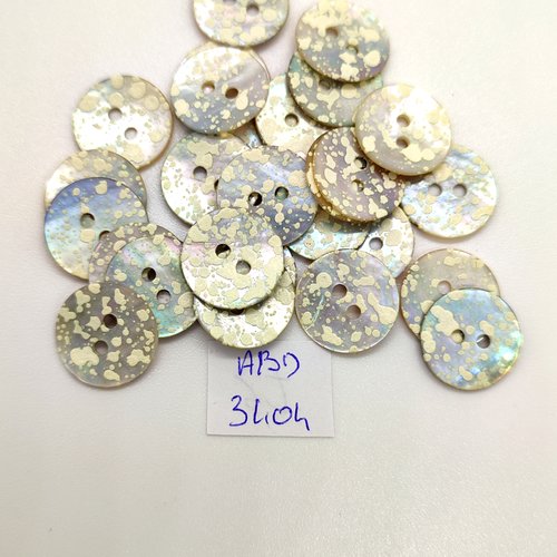 27 boutons en nacre multicolore - 15mm - abd3404