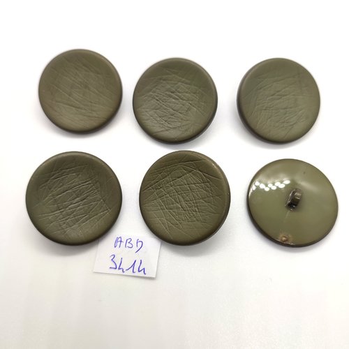 6 boutons en résine vert - 28mm - abd3414